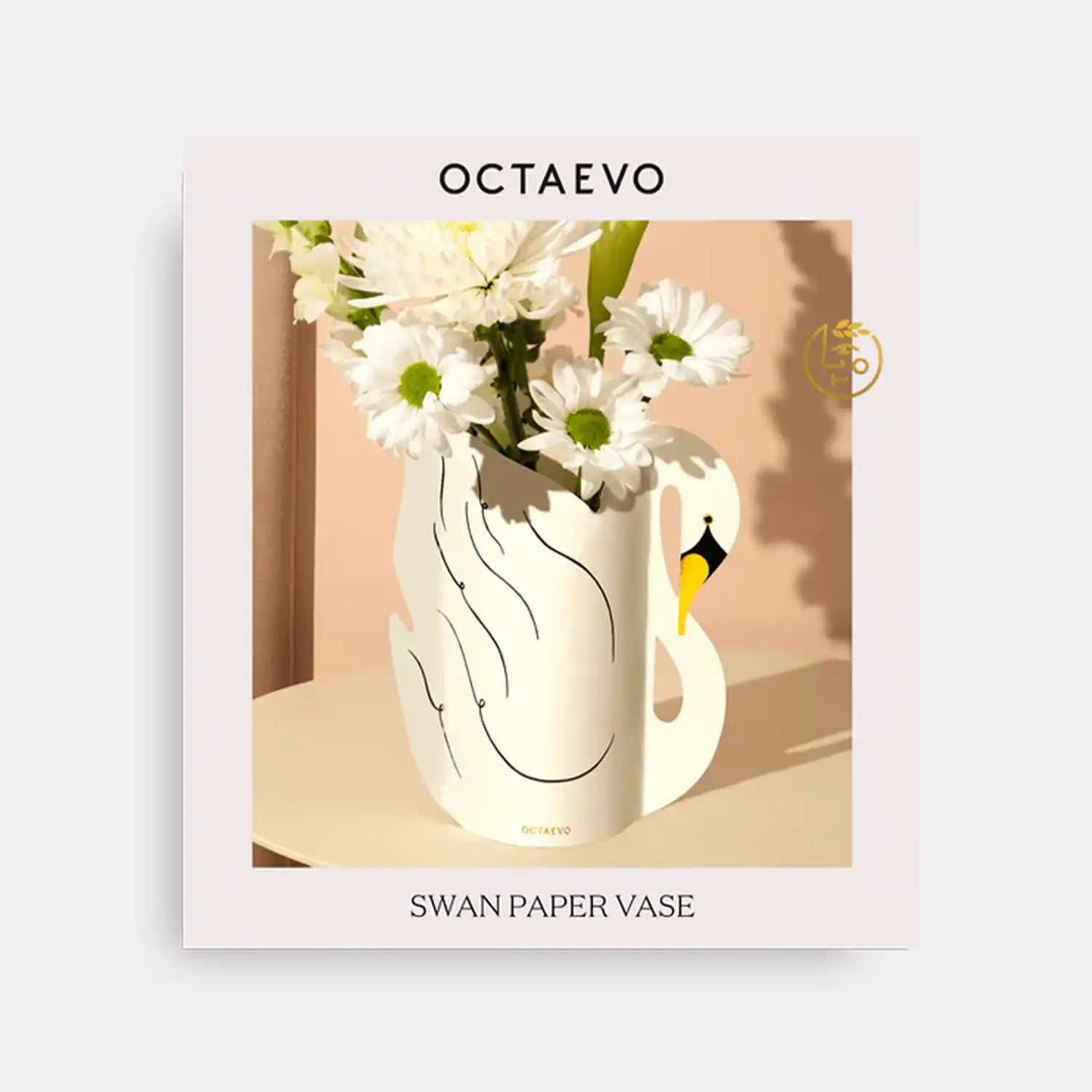 Octaevo Mini Paper Vase - Swan, Flower Vase & Card Set