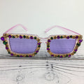 Mardi Gras rhinestone sunglasses purple