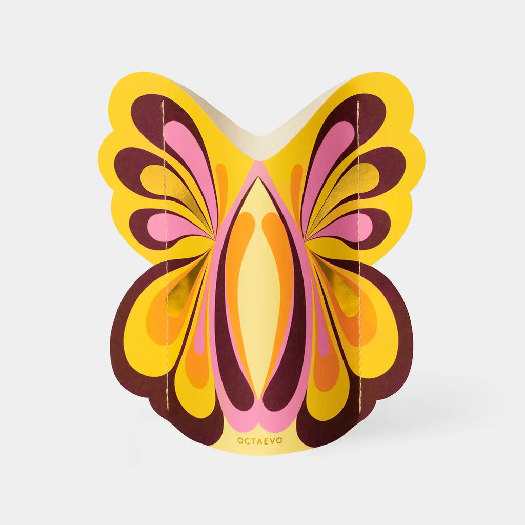 Octaevo Mini Paper Vase - Butterfly, Flower Vase & Card Set