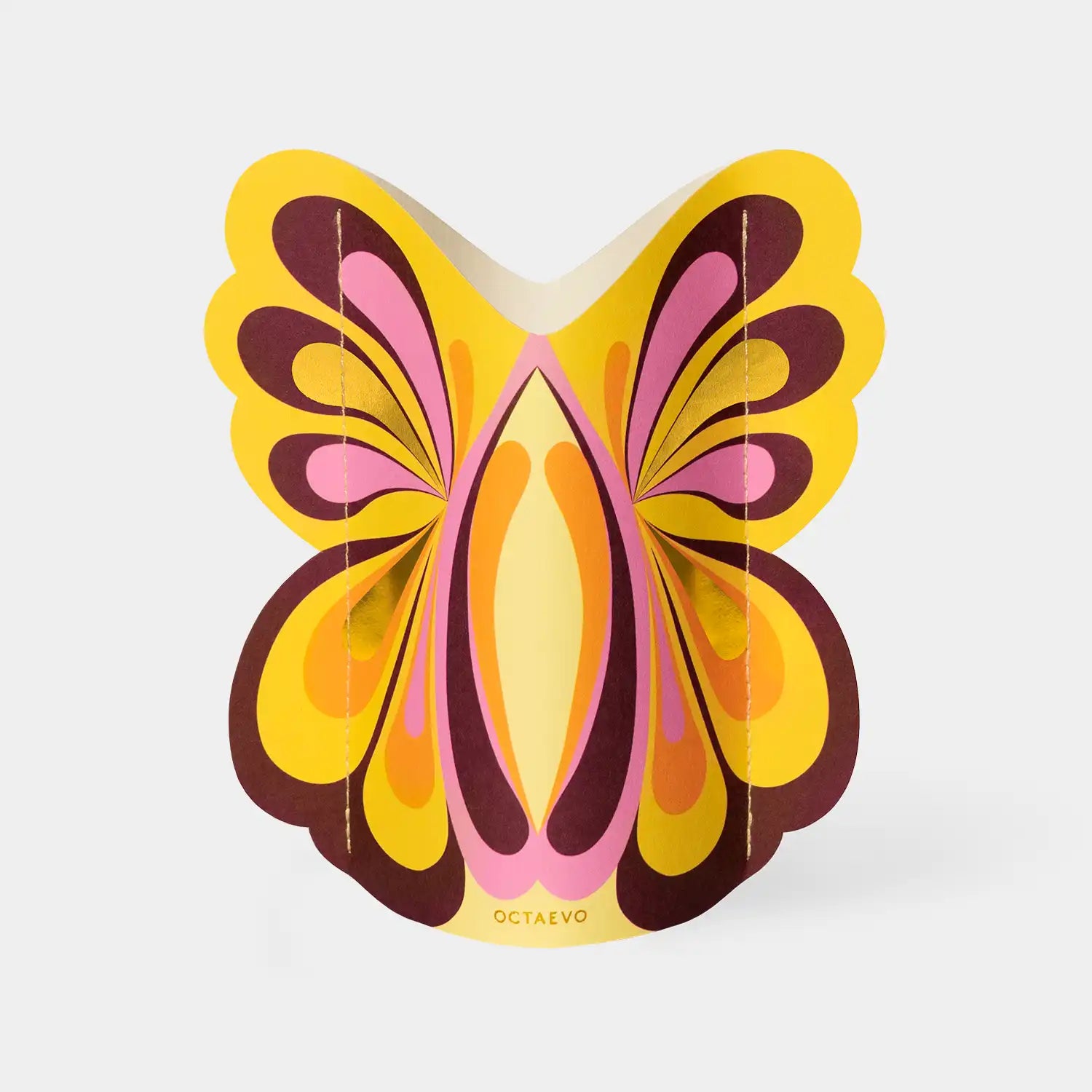 Octaevo Mini Paper Vase - Butterfly, Flower Vase & Card Set