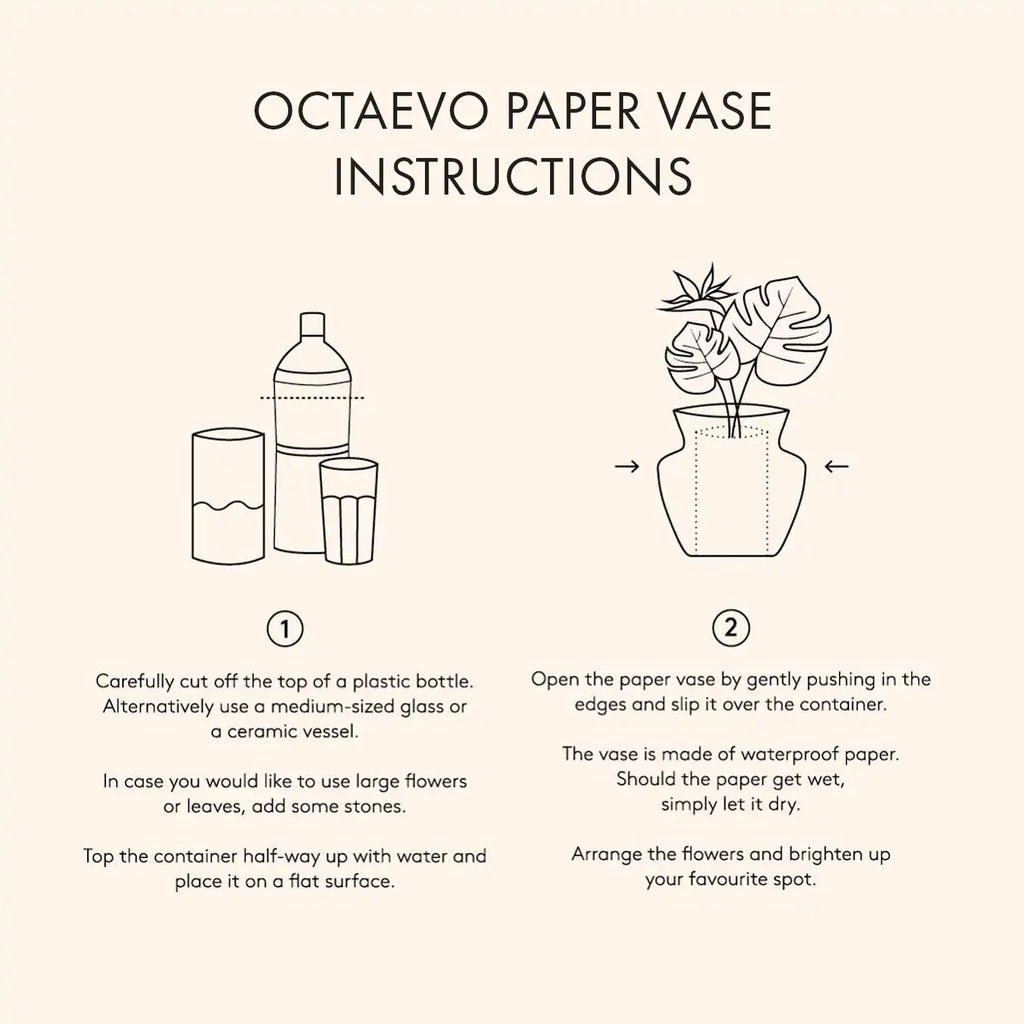 Octaevo Mini Paper Vase - Swan, Flower Vase & Card Set