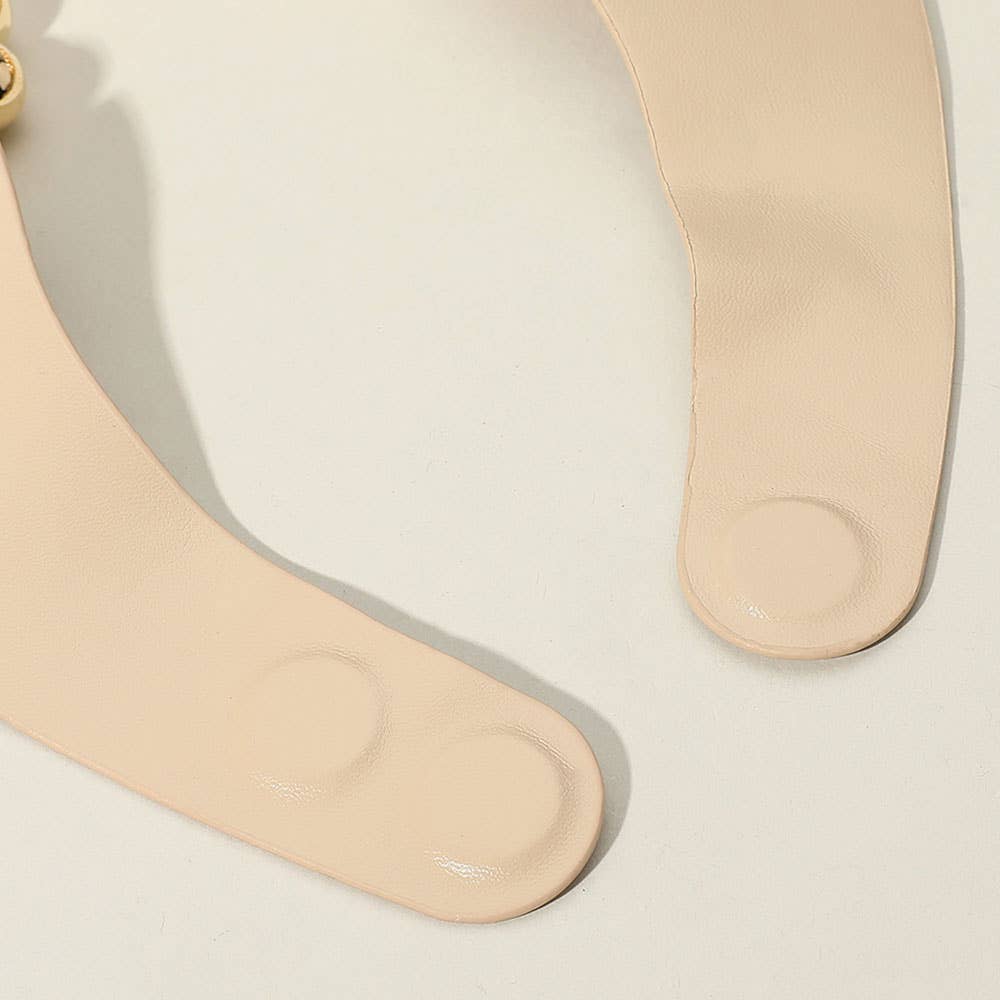 Chunky Textured Ball Beaded Multi Layered Faux Leather Magnetic Necklace