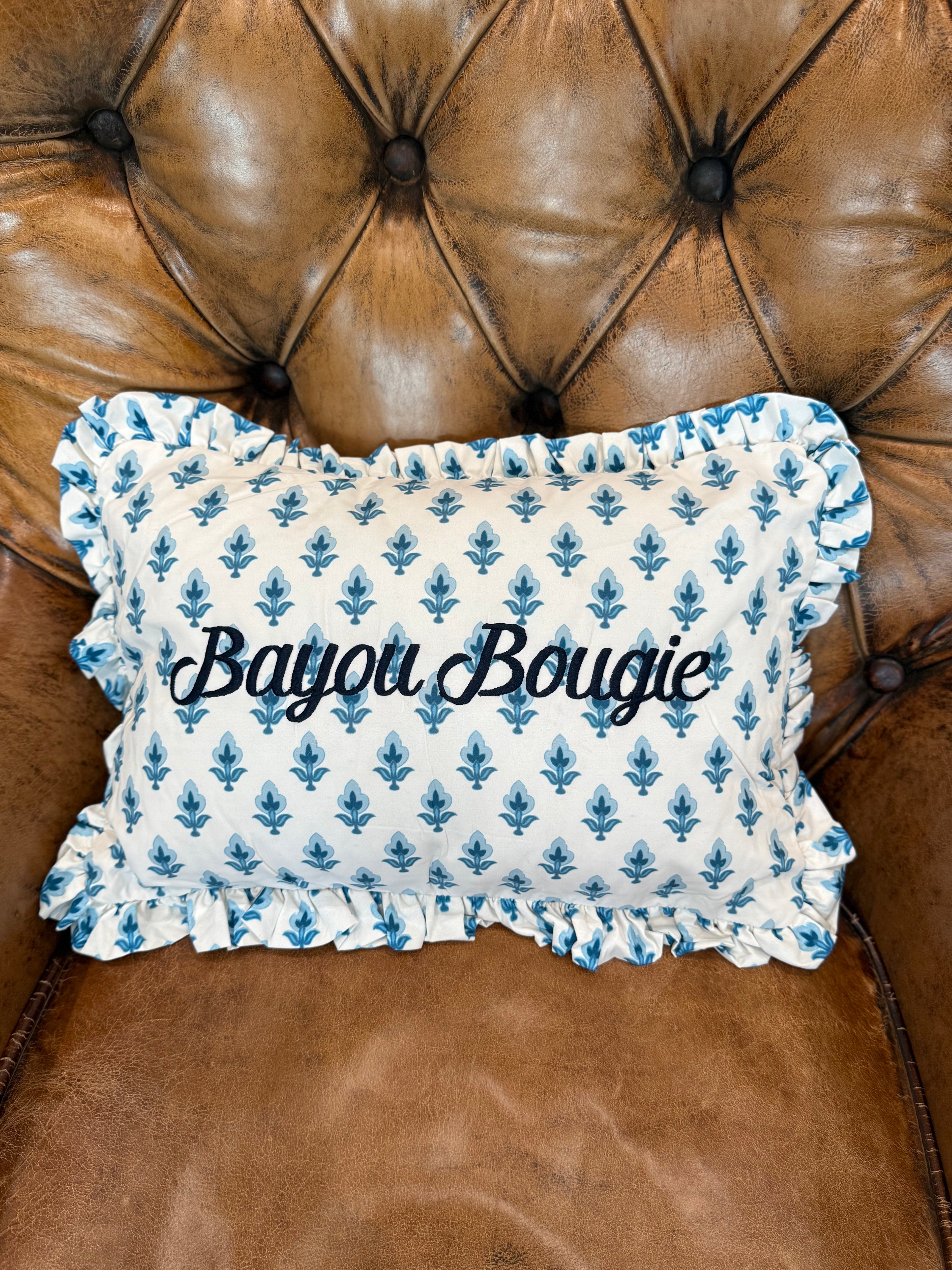 Bayou Bougie Ruffled Pillow