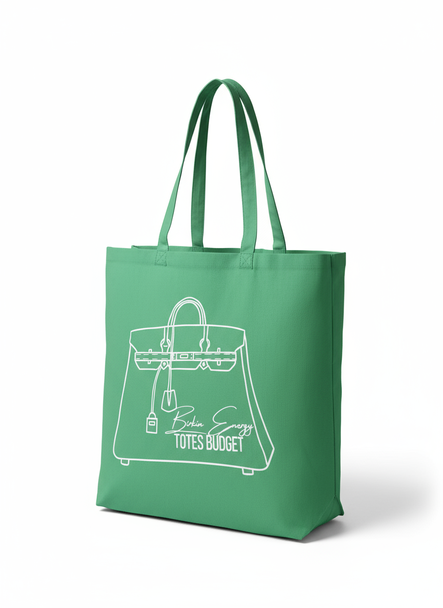 Birkin Energy, Totes Budget Shopper Kelly Green