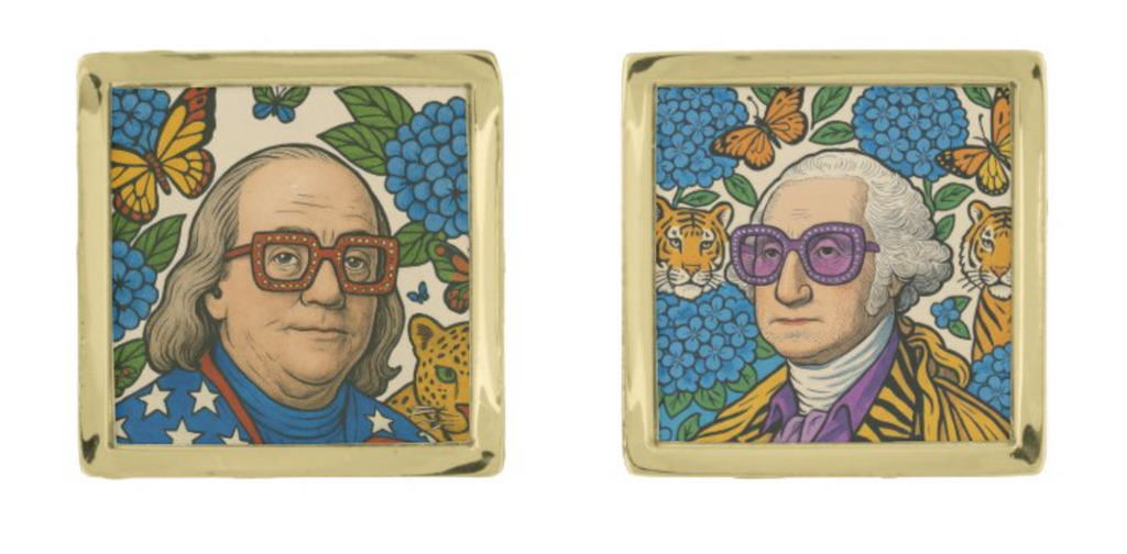 Founding Father Fashionistas Cufflinks Square