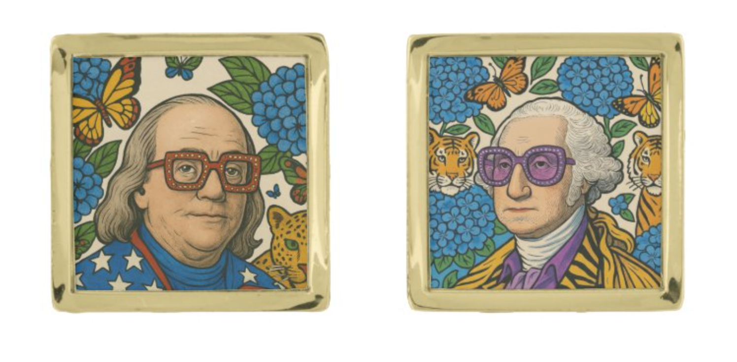 Founding Father Fashionistas Cufflinks Square