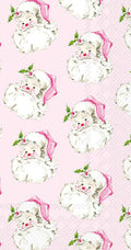 Paper Guest Towels 16 ct Pink Santa Christmas
