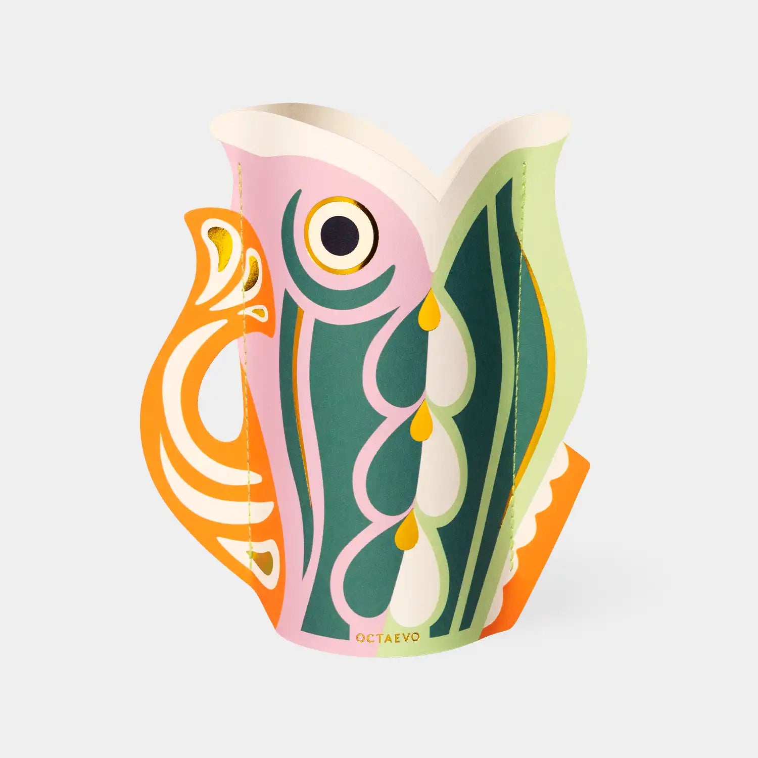 Octaevo Mini Paper Vase Fish, Flower Vase & Card Set