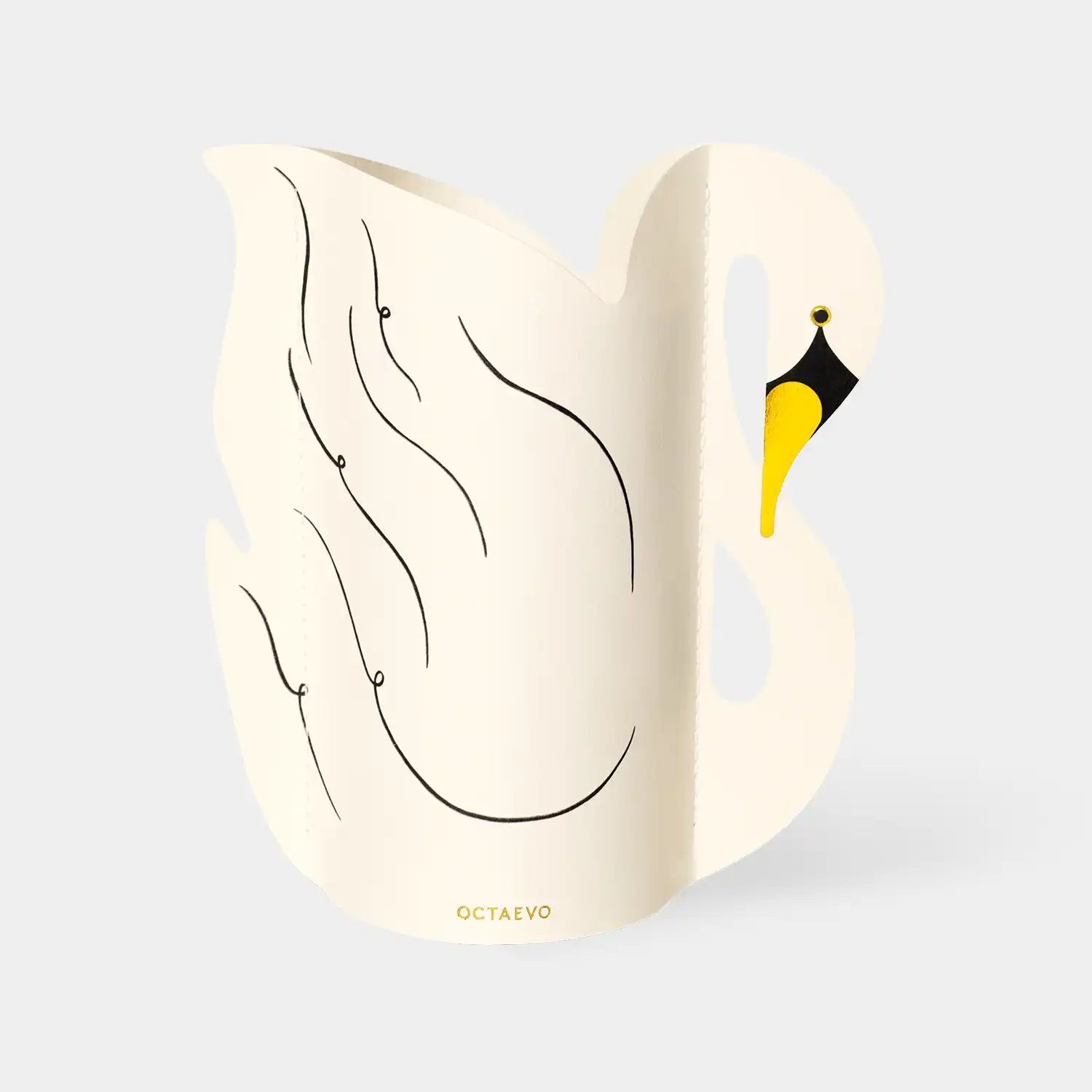 Octaevo Mini Paper Vase - Swan, Flower Vase & Card Set